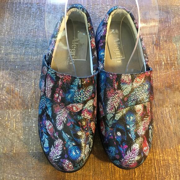 Alegria Lauryn Feather Weight Slip on Loafer Shoe 40 Wide 9.5 - 10 Pink Blue - Picture 3 of 10